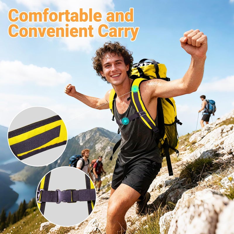 Keepark Store Rock Climbing Rope Storage Bag - Large Capacity Tree Rope Storage Backpack, Waterproof Oxford Outdoor Climbing Rope Bag With Adjustable Shoulder Straps - Yellow - Image 4